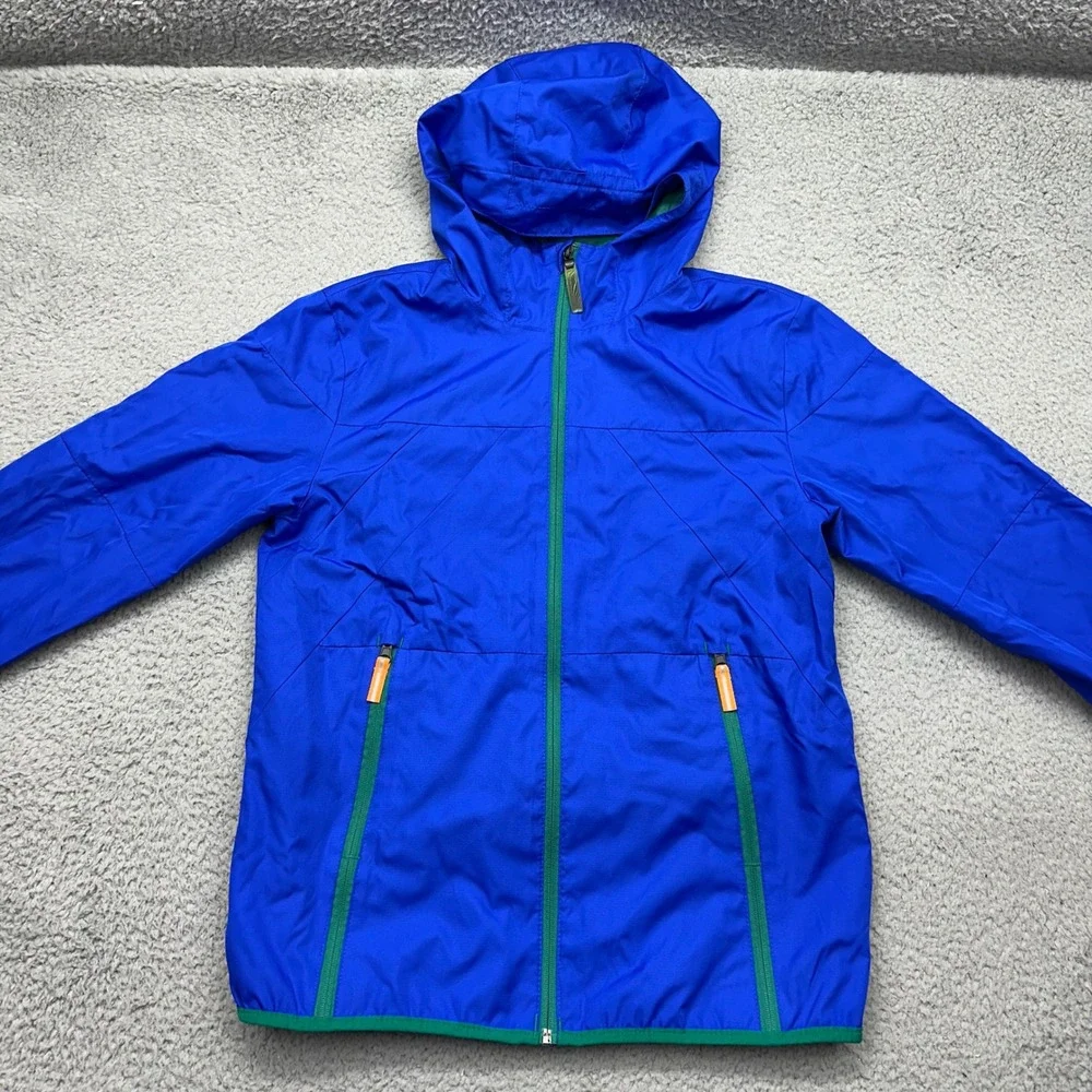 Champion C9 R1402 Youth Large 12/14 Lightweight‎ Blu/ Green Zip Up Hooded Jacket